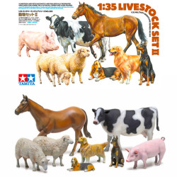 Tamiya 35385 Livestock II Farm Animals & Dogs 1:35 Model Kit
