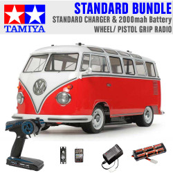 TAMIYA RC 58668 Volkswagon Type 2 Combi M-06 1:10 Standard Wheel Radio Bundle