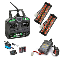 RC Car Stick Radio, 3300mah Batteries & Fast Charger Combo - Perfect for Tamiya RC