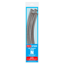 PECO ST-3015 No.2 Radius Double Curve 263.5mm 4-Pack Code 80 Setrack N Track