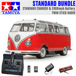 TAMIYA RC 58668 Volkswagon Type 2 Combi M-06 1:10 Standard Stick Radio Bundle