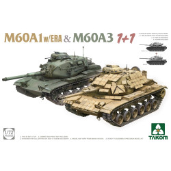 Takom 5022 US M60A1 w/ERA & M60A3 1+1, ca.1980s 1:72 Model Kit