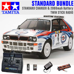 TAMIYA RC 58570 Lancia Delta (TT-02) 1:10 Standard Stick Radio Bundle