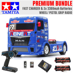 TAMIYA RC 58642 Team Reinert Racing MAN TT-01E 1:10 Premium Wheel Radio Bundle