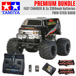 TAMIYA RC 58546 Lunch Box Black Edition 1:12 Premium Stick Radio Bundle