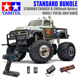 TAMIYA RC 58365 Midnight Pumpkin Monster Truck 1:12 Standard Wheel Radio Bundle