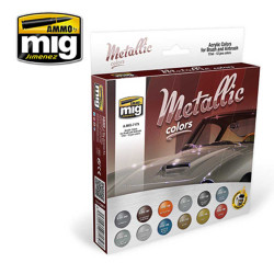 Ammo by Mig Metalic Colours Set For Model Kits Mig 7175