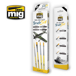 Ammo by Mig Panel Lines And Fading Brush Set For Model Kits Mig 7605