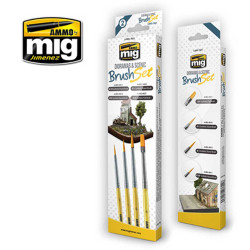 Ammo by Mig Dioramas And Scenic Brush Set For Model Kits Mig 7601