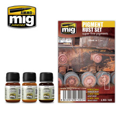 Ammo by Mig Pigments Rust Enamel Weathering Set For Model Kits Mig 7400