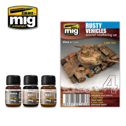 Ammo by Mig Rusty Vehicles Enamel Weathering Set For Model Kits Mig 7403