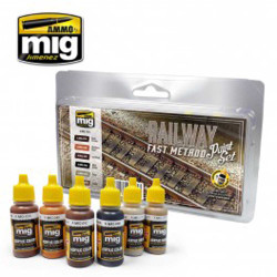 Ammo by Mig Railway Fast Method Paint Set For Model Kits Mig 7471