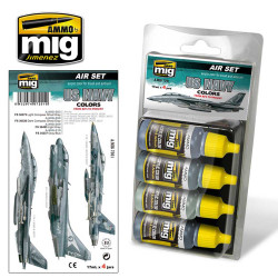 Ammo by Mig Us Navy Colours Set 1 1980 - To Date For Model Kits Mig 7201
