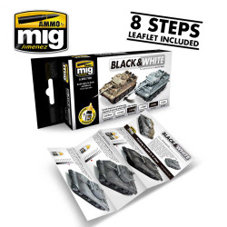 Ammo by Mig Black & White Technique Acrylic Paint Set For Model Kits Mig 7128