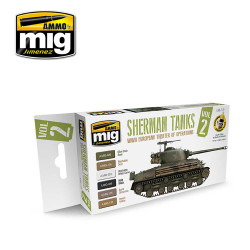 Ammo by Mig Sherman Tanks Vol 2 Acrylic Paint Set For Model Kits Mig 7170