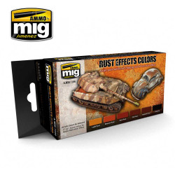 Ammo by Mig Rust Effects Acrylic Paint Set For Model Kits Mig 7106