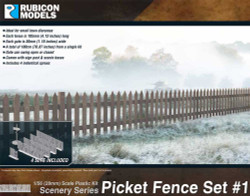 Rubicon Models 283002 Picket Fence Set #1 1:56 Plastic Model Kit