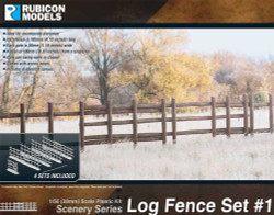 Rubicon Models 283001 Log Fence Set #1 1:56 Plastic Model Kit