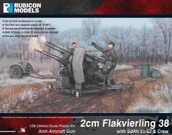 Rubicon Models 280073 2cm Flakvierling 38 With Sdah 51/52 Trailer 1:56 Model Kit