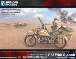 Rubicon Models 280052 German Motorcycle R75 With Sidecar - Dak 1:56 Model Kit