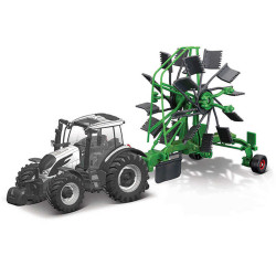 Bburago Valtra M2/Q Tractor With Whirl Rake 10cm Model Farm Toy B18-31673
