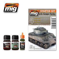 Ammo by Mig Us Green Tanks Weathering Set For Model Kits Mig 7413