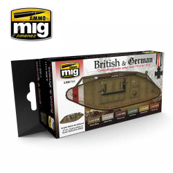 Ammo by Mig WWII British & German Acrylic Paint Set For Model Kits Mig 7111