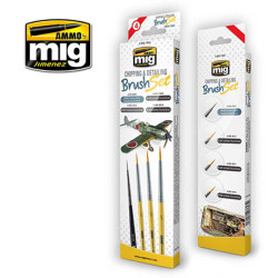 Ammo by Mig Chipping & Detailing Brush Set For Model Kits Mig 7603