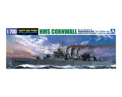 Aoshima 05672 British Heavy Cruiser Cornwall Battle Of Cyr 1:700 Model Kit