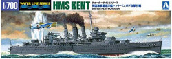 Aoshima 05671 British Heavy Cruiser Kent Attack Of Benghazi 1:700 Model Kit