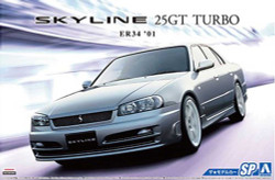 Aoshima 05596 Nissan Er34 Skyline 25Gt Turbo '01 With Custom Whe 1:24 Model Kit
