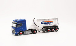 Herpa DAF XG+ 35m Bulk Silo Semitrailer Greiwing HA316811 HO Gauge