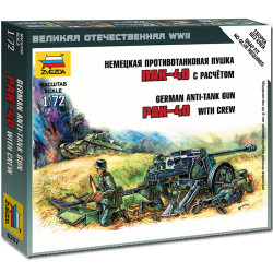 ZVEZDA 6257 Pak-40 Anti-Tank Gun with Crew 1:72 Model Kit