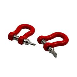 TRX-4 Front/Rear Bumper Hook Tow Shackle Pair - Red Metal 1:10 RC Crawler