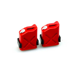 Pair of Fuel Cans Red Plastic 1:10 Scale RC Crawler Accessory