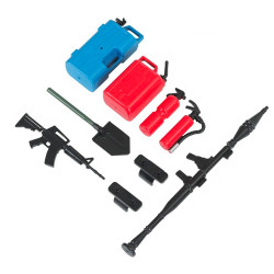 Fire Extinguisher, Firearms, Rocket Launcher, Shovel 1:10 RC Crawler Accessories