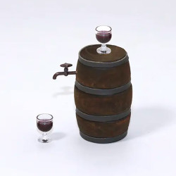 Wine Barrel & Glasses Quirky Decorative 1:10 Scale RC Crawler Accessory