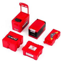 Storage Box Crates Set of 5 Red 1:10 Scale RC Crawler Accessories