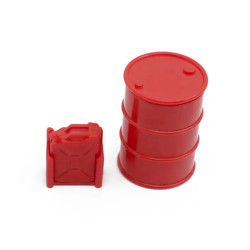 Fuel Can and Drum Barrel Red Plastic 1:24 Scale RC Crawler Accessories
