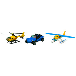 Siku 0402 Action Set - 3 Vehicle Set Helicopter, Buggy, Plane