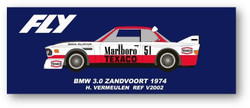 Fly Car Model BMW 3.0CSL Xandvoort 1974 Vermeulen V2002 1:32