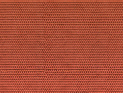 Noch Plain Red Tile 3D Cardboard Sheet 25x12.5cm HO Gauge 56690
