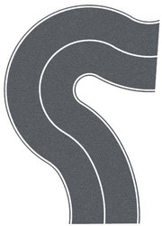 Noch Grey Road Universal Curve (2) 4cm Wide N Gauge 34204