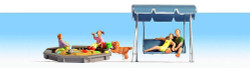 Noch Parents (2) Children (2) Dog and Accessories Figure Set N Gauge 36590