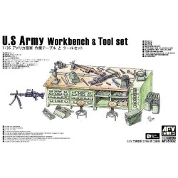 AFV Club AF35302 US Army Workbench & Tool Set 1:35 Model Kit