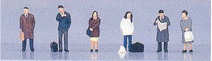 Kato Japanese Standing Passengers (6) Figure Set N Gauge 24-204