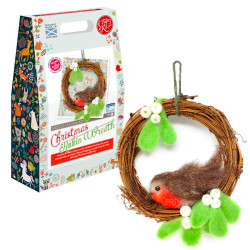 Crafty Kit Company Christmas Robin Wreath Needle Felting Craft Kit NF-150