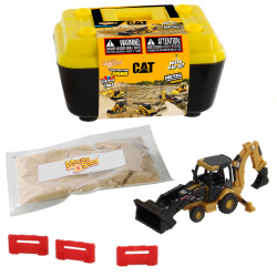 CAT Micro Metal 420E Backhoe Loader Sand Playbox Kit Diecast Masters 37085964