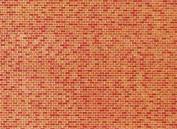 Faller Red Brick Wall Card 250x125mm N Gauge 222568