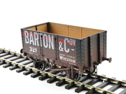 Dapol 7 Plank Wagon 9' Wheelbase Barton & Coy 321 Weathered O Gauge 7F-073-004W